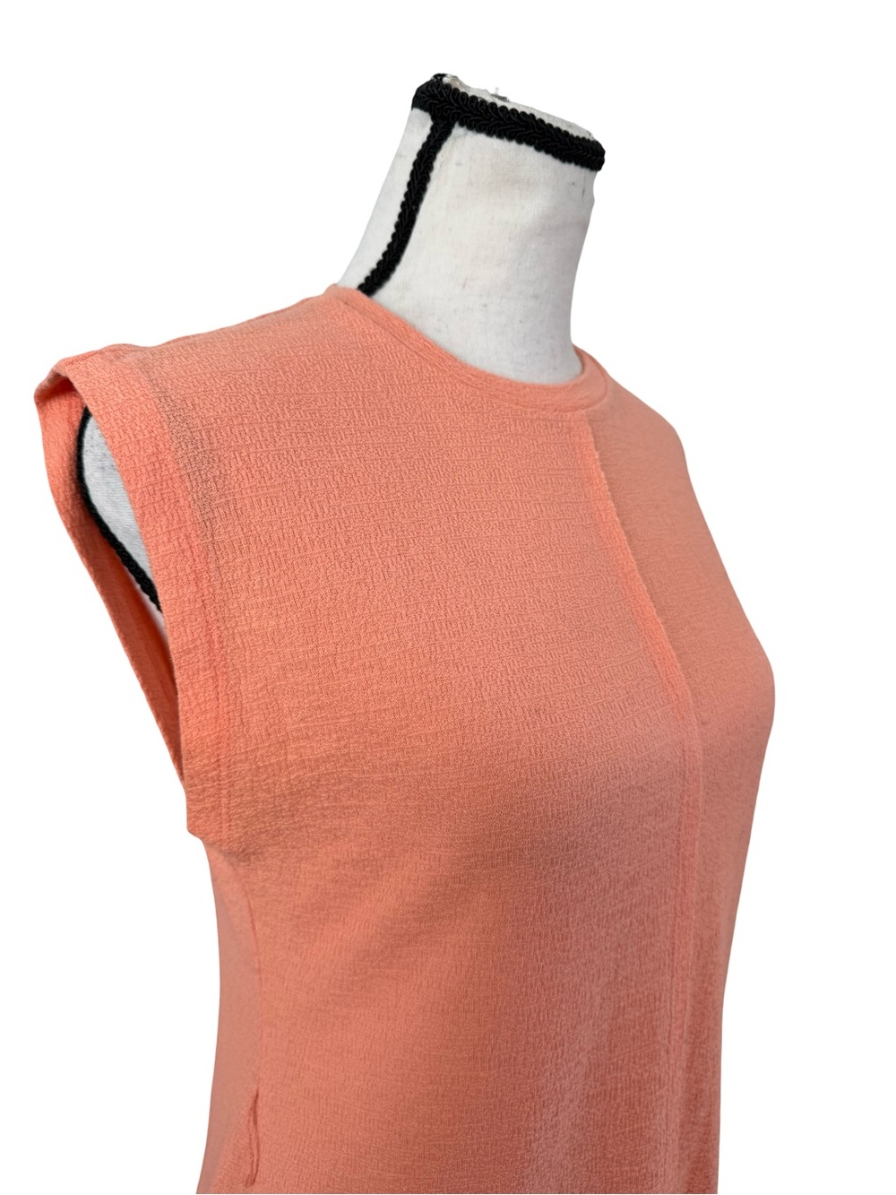 Every Sleeveless Midi Sweater Dress Peach Side Slit Textured Knit Size Small - Picture 2 of 7